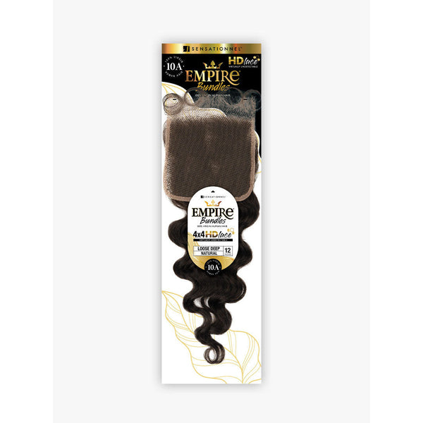 Sensationnel Empire Bundles 10A Human Hair 4X4 HD Lace Closure – Loose Deep