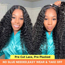 Mslynn Water Wave Pre Cut HD Lace 5x5 Lace Closure Wig Glueless Wig