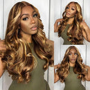 Honey Blonde Highlight Wig Body Wave 5x5 Pre Cut Lace Wigs Wear Go Glueless Wig