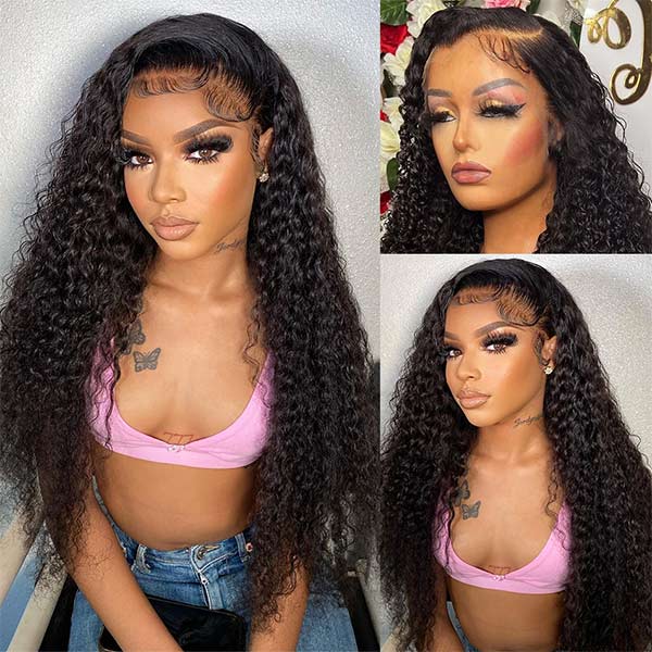 Air Lace Wig Breathable Cap Glueless 13X4 Lace Wig Curly Human Hair Wig