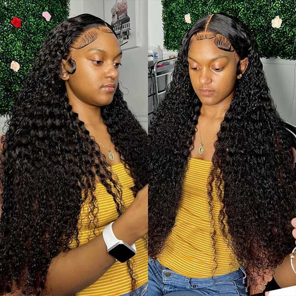 Air Wig 13X4 Lace Frontal Deep Wave Wig Breathable Cap Glueless Lace Wig