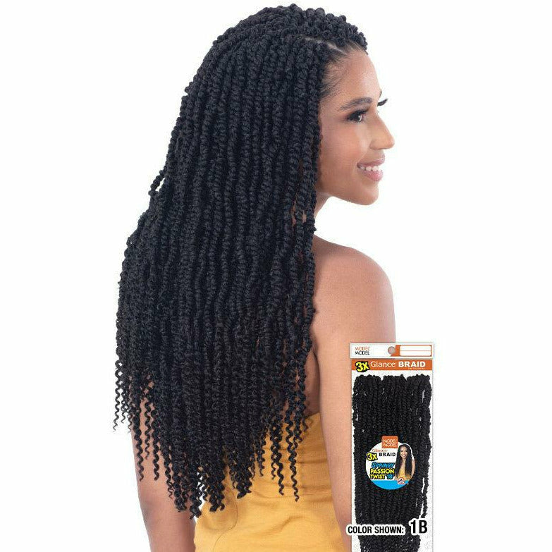 Model Model Glance Braids – 3x Springy Passion Twist 18"