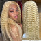 #613 Blonde Deep Curly Lace Front Wigs 180%-210% Density Human Virgin Hair Wigs