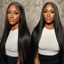 13x4 Straight Lace Front Wig HD Transparent Lace Wig Long Straight Human Hair