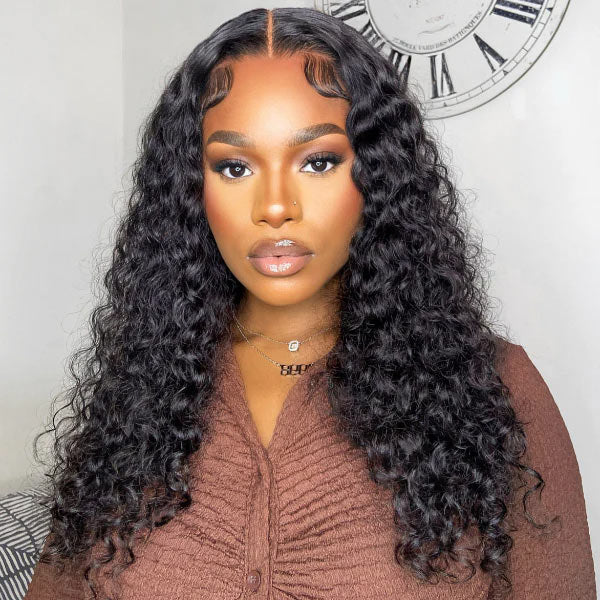 Mslynn 4x4 HD Lace Closure Wigs Water Wave Wig Pre Plucked Glueless Human Hair Wig