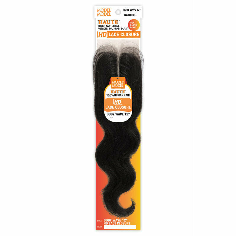 Model Model Haute 100% Virgin Human Hair HD Lace Closure - Body 12"