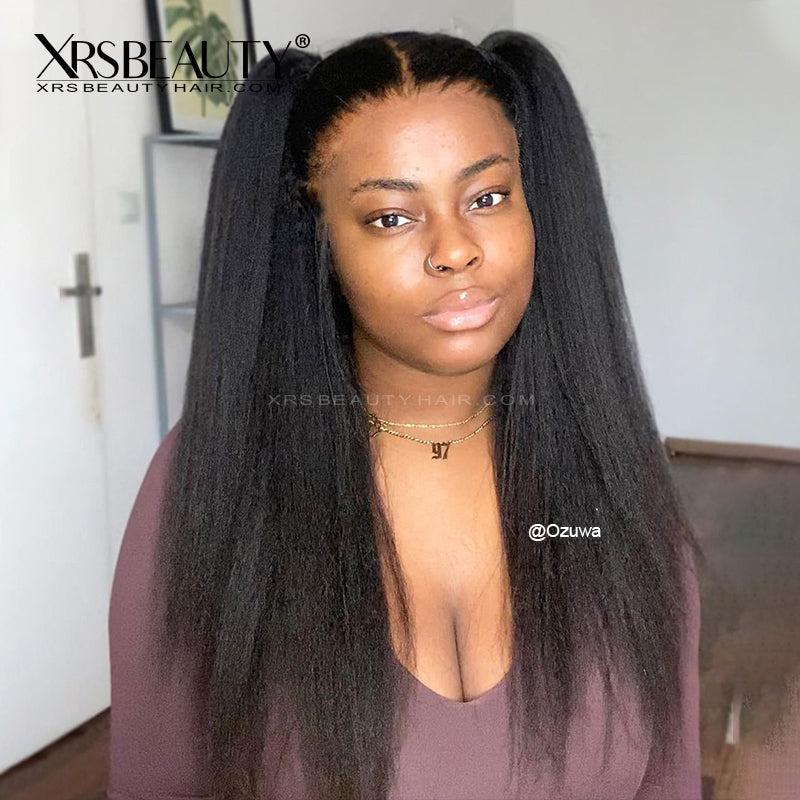 Xrs Beauty Hair Human Hair HD Lace Front Wig Italy Yaki 13x6 *NEW* CLEAR LACE & CLEAN HAIRLINE [LFW20]