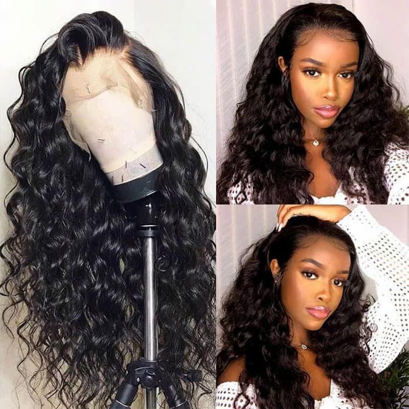 Undetectable Transparent 13X6 Lace Front Wigs Deep Wave /Loose Wave Curly Wigs Black Wigs