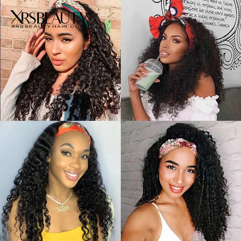 Xrs Beauty Hair 180% Density Jerry Curly Headband Wig Glueless Human Hair Wig Affordable [HBW04]