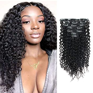 Tina Collection 100% Human Hair Clip-On Hair Extensions 7 Pcs - Jerry Curl