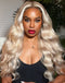 Jessies Wig AlwaysAmeera Same Look Ombre Ash Blonde Wavy Human Hair Wig Highlight 613 Body Wave Lace Front Wigs With Dark Roots