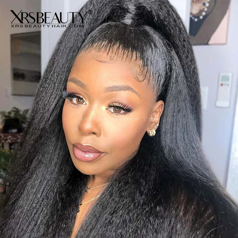 Xrs Beauty Hair 360 Lace Frontal Wig Kinky Straight Pre-plucked Human Hair Wig For Black Women [360KS]