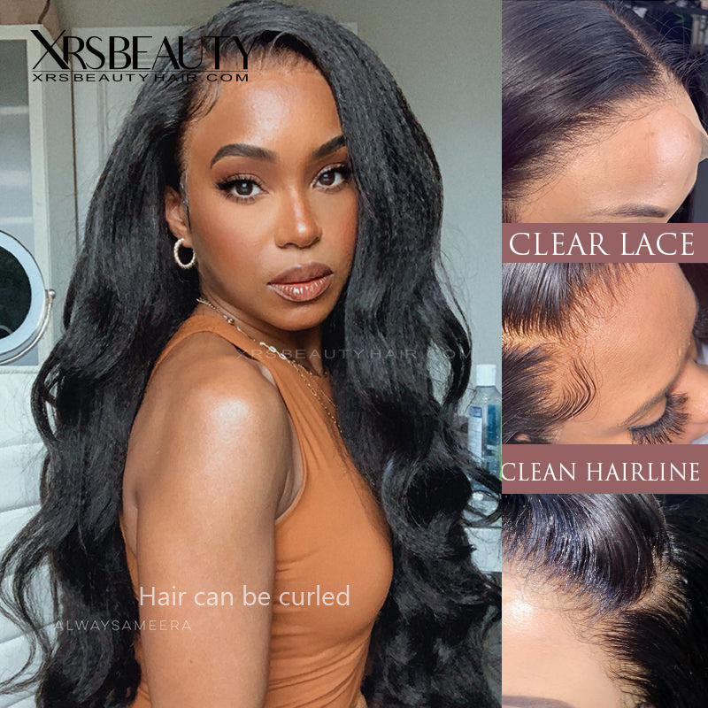 Xrs Beauty Hair Human Hair HD Lace Front Wig Italy Yaki 13x6 *NEW* CLEAR LACE & CLEAN HAIRLINE [LFW20]