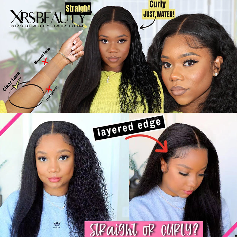 Xrs Beauty Hair Glueless HD Lace Front Human Hair Wigs *New* Clear Lace & Clean Hairline Wet and Wavy Natural Looking Wigs for black women [LFW30]