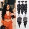 CurlyMe Loose Wave Virgin Human Hair 3 Bundles With 4x4/5x5 Closure Natural Black