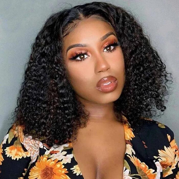 Fashion Curly Bob Wig Thin V Part Wig Without Leave Out NO Lace NO Glue