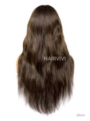 Hairvivi Juniper Lace Front Wigs With Bangs Brown Color With Highlights