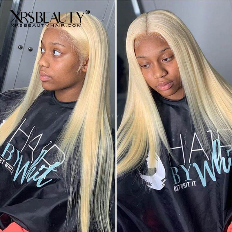 Xrs Beauty Hair Long Straight 613 Blonde Human Hair 13x4 Lace Front Wig [CFW01]