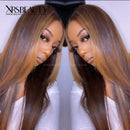 Xrs Beauty Hair Long Layered Straight Light Brown with Blonde Highlights Lace Front Wigs [CFW56]