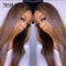 Xrs Beauty Hair Long Layered Straight Light Brown with Blonde Highlights Lace Front Wigs [CFW56]