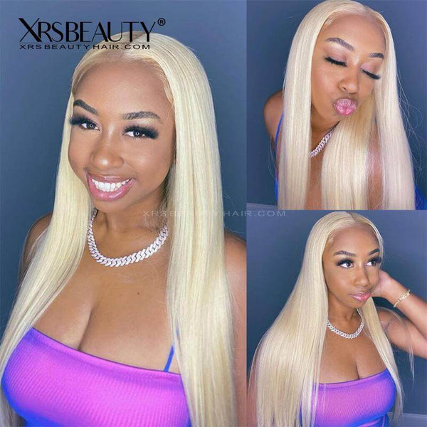 Xrs Beauty Hair Long Straight 613 Blonde Human Hair 13x4 Lace Front Wig [CFW01]