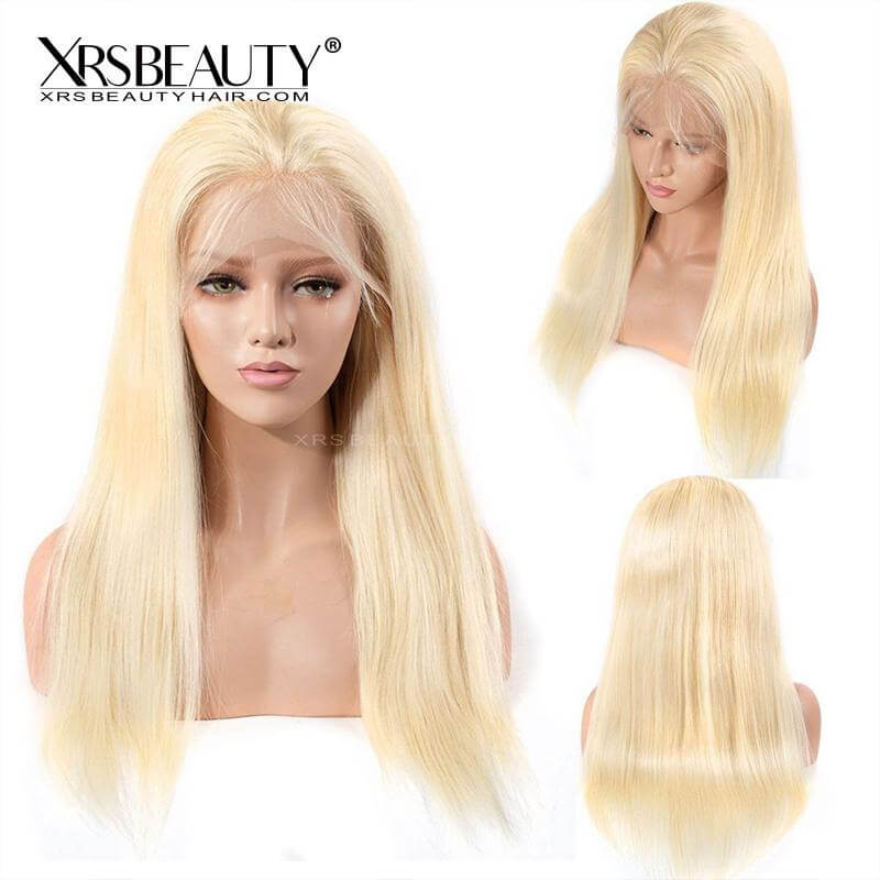 Xrs Beauty Hair Long Straight 613 Blonde Human Hair 13x4 Lace Front Wig [CFW01]