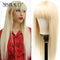 Xrs Beauty Hair 613 Blonde Wig with Bangs Long Straight Human Hair Lace Front Wig [CFW04]