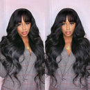 Body Wave Wig With Bangs Glueless Wigs Top Lace 2X4 Lace Wigs Machine Wigs