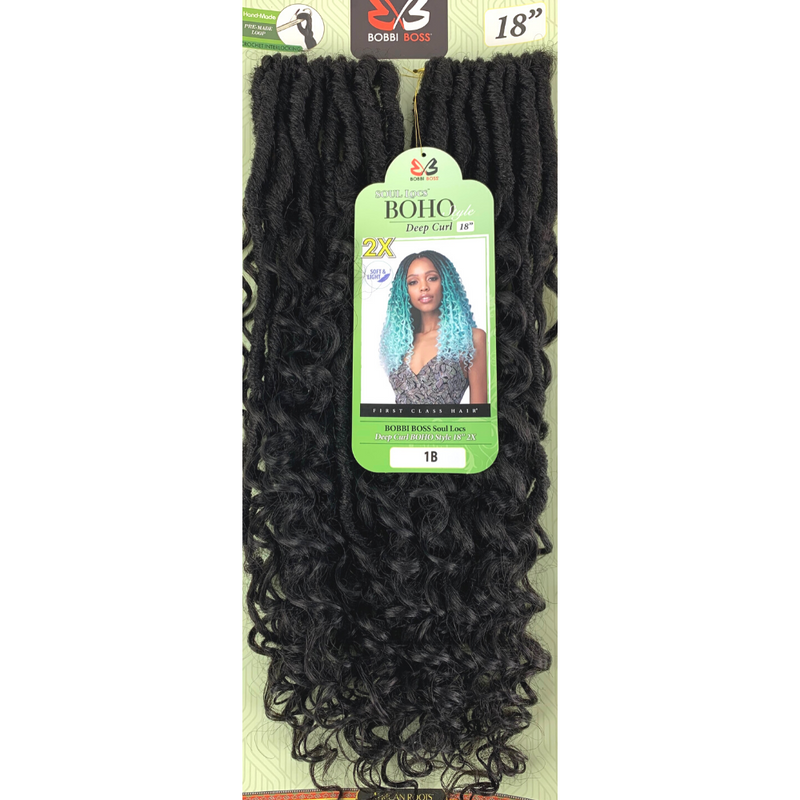 Bobbi Boss Synthetic Crochet Braids - 2X Soul Locs Deep Curl Boho Style 18"