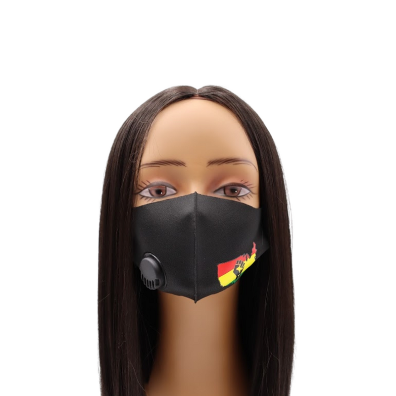 African Pattern Face Mask - Black