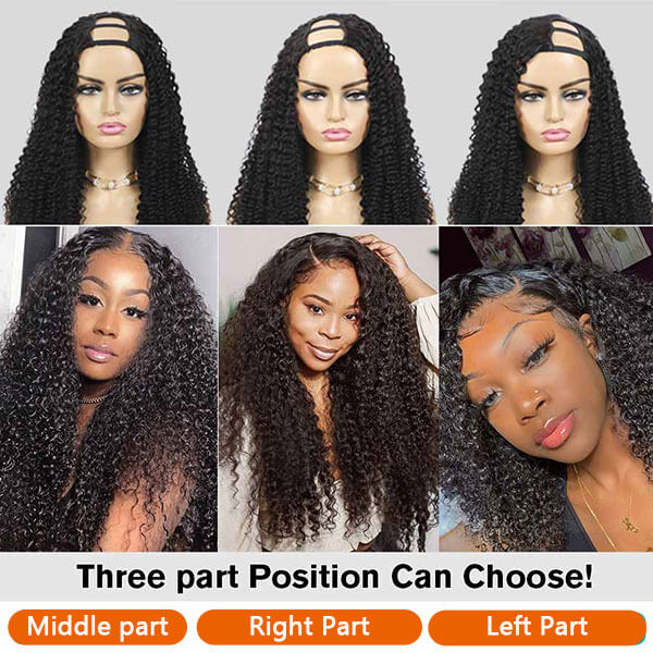 Mslynn Afro Kinky Curly U Part Wig Natural Texture U Part Wig Human Hair Wigs