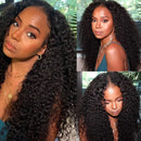 Deep Curly V Part Human Hair Wig No Leave Out Human Hair Wig Upgrade U Part Wig Glueless Wig