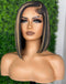 Jessies Wig Piano Honey Color Straight 5X5 Double Drawn HD Lace Bob Wig Glueless C Part Human Hair Wigs