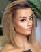 Jessies Wig Ombre Ash Blonde Short Straight Cut 13x4 Lace Front Bob Wig Glueless Human Hair Wig