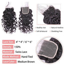 CurlyMe Natural Wave Virgin Human Hair 3 Bundles With 4x4/5x5 Closure Natural Black