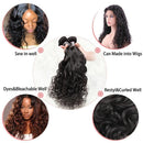 CurlyMe Natural Wave Virgin Human Hair 3 Bundles With 4x4/5x5 Closure Natural Black