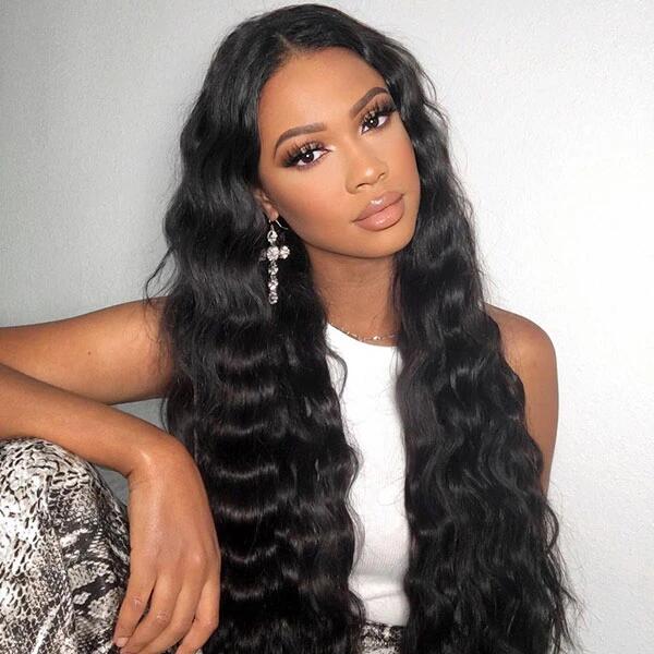Transparent Loose Deep Wave Wig 4X4 Lace Closure Wig Curly Human Hair Wigs