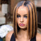 Chunky Highlight Bob Lace Front Wig Platinum Blonde Highlights Bob Wig