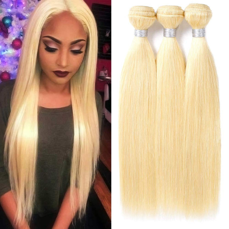 LAFLARE UNPROCESSED BRAZILIAN VIRGIN REMY HAIR (STRAIGHT 613/PLATINUM BLONDE)