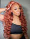 Jessies Wig Reddish Brown Colored Deep Wave HD Lace 4x4/13x4 Lace Front Human Hair Wigs