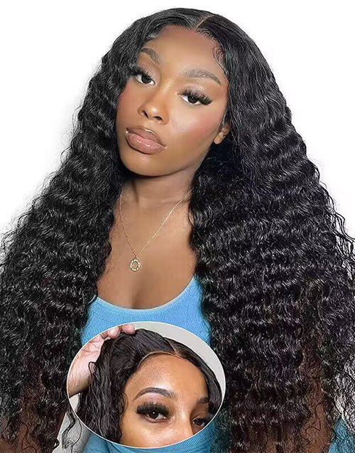 Jessies Wig Water Wave Pre Cut Lace 5x6 Wig Glueless Crystal HD Lace Pre-plucked Human Hair Wigs