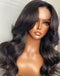 Jessies Wig Curtain Bangs Pre Cut 5x6 Lace Preplucked Glueless Wavy Crystal HD Lace Frontal Wig Human Hair