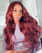 Jessies Wig Reddish Brown Body Wave Pre Cut Lace 5x6 Wig Glueless Preplucked Human Hair Wig