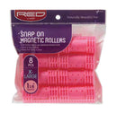 Red By Kiss Snap On Magnetic Rollers 1 1/8" X-Large 8PCs - HRM04