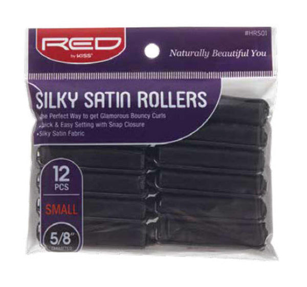 Red By Kiss Silky Satin Rollers 5/8" Small 12PCs - HRS01