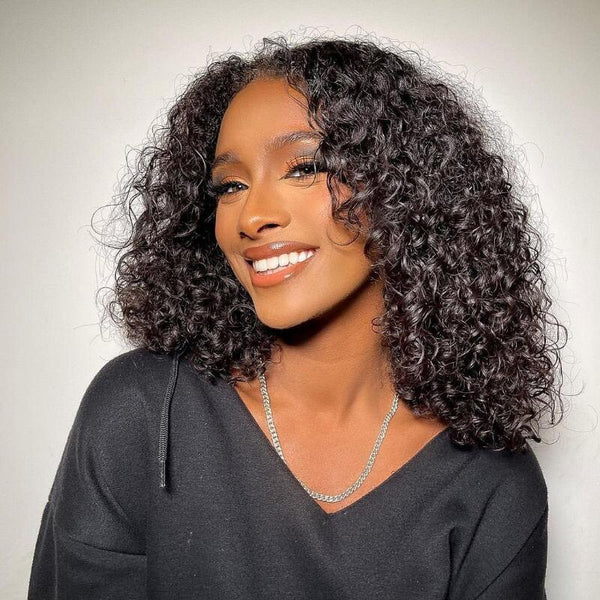 USA 2 Day Express Shipping Buy One Get One Free 4x4 Transparent Straight Bob Peekaboo Red 4x4 Lace plus 13X5X2 T Part Jerry Curly Bob Wig