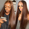 5x5 HD Lace Closure Wigs #4 Dark Brown Color Human Hair Wigs