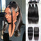 CurlyMe Straight Virgin Human Hair 3 Bundles With 4x4/5x5 Closure Natural Black