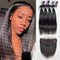 CurlyMe Straight Virgin Human Hair 4 Bundles with 13x4 Frontal Natural Black