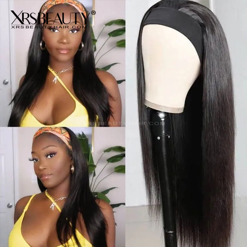 Xrs Beauty Hair 180% Density Glueless Straight Human Hair Headband Wig [HBW02]